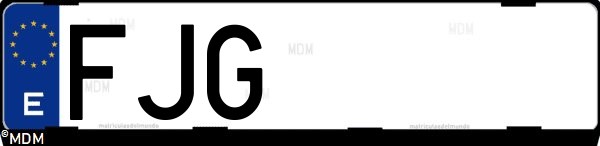 Matrícula española FJG, correspondiente al año 2006