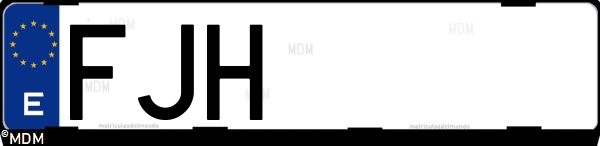 Matrícula española FJH, correspondiente al año 2006