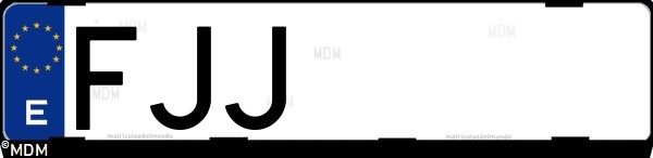 Matrícula española FJJ, correspondiente al año 2006