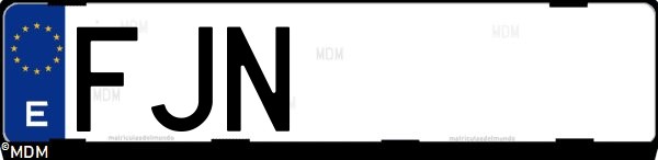 Matrícula española FJN, correspondiente al año 2006