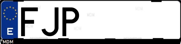 Matrícula española FJP, correspondiente al año 2006