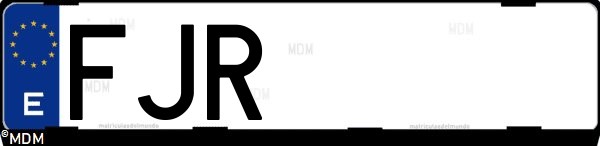 Matrícula española FJR, correspondiente al año 2006