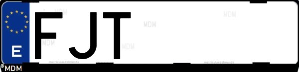 Matrícula española FJT, correspondiente al año 2006