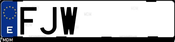 Matrícula española FJW, correspondiente al año 2006