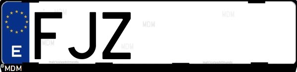 Matrícula española FJZ, correspondiente al año 2006