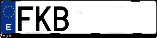 Matrícula española FKB, correspondiente al año 2006