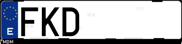Matrícula española FKD, correspondiente al año 2007