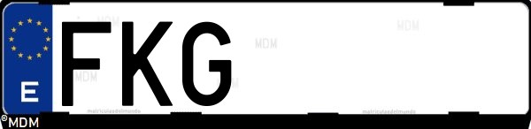Matrícula española FKG, correspondiente al año 2007