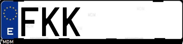 Matrícula española FKK, correspondiente al año 2007