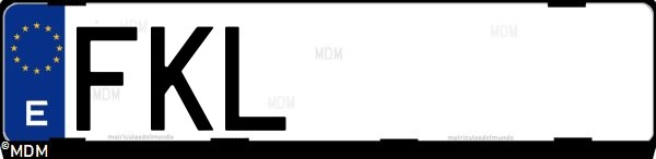 Matrícula española FKL, correspondiente al año 2007