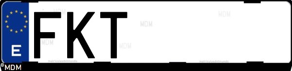 Matrícula española FKT, correspondiente al año 2007