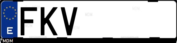 Matrícula española FKV, correspondiente al año 2007