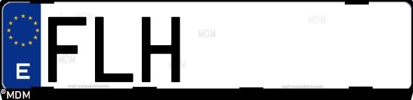Matrícula española FLH, correspondiente al año 2007