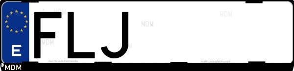 Matrícula española FLJ, correspondiente al año 2007