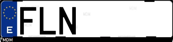 Matrícula española FLN, correspondiente al año 2007