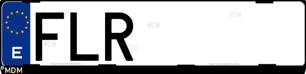 Matrícula española FLR, correspondiente al año 2007