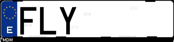 Matrícula española FLY, correspondiente al año 2007