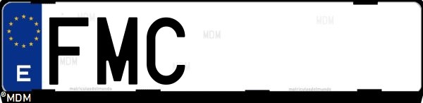Matrícula española FMC, correspondiente al año 2007