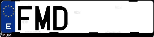 Matrícula española FMD, correspondiente al año 2007