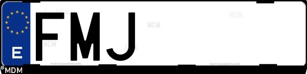 Matrícula española FMJ, correspondiente al año 2007