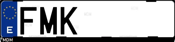 Matrícula española FMK, correspondiente al año 2007