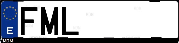 Matrícula española FML, correspondiente al año 2007