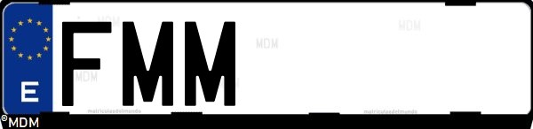 Matrícula española FMM, correspondiente al año 2007