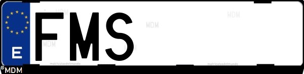 Matrícula española FMS, correspondiente al año 2007