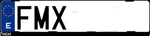 Matrícula española FMX, correspondiente al año 2007