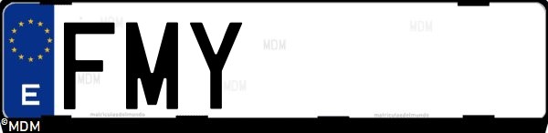 Matrícula española FMY, correspondiente al año 2007