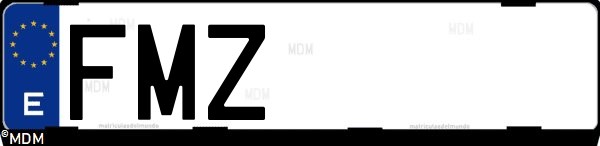 Matrícula española FMZ, correspondiente al año 2007