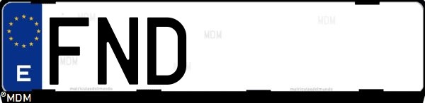 Matrícula española FND, correspondiente al año 2007