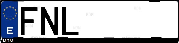 Matrícula española FNL, correspondiente al año 2007