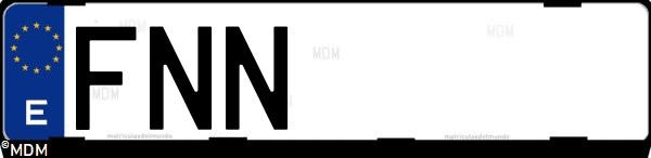 Matrícula española FNN, correspondiente al año 2007