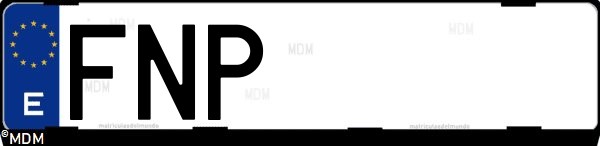 Matrícula española FNP, correspondiente al año 2007
