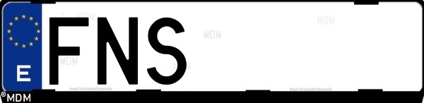 Matrícula española FNS, correspondiente al año 2007