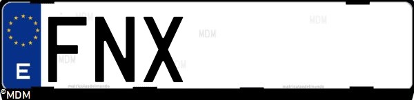 Matrícula española FNX, correspondiente al año 2007