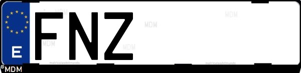 Matrícula española FNZ, correspondiente al año 2007