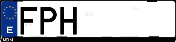 Matrícula española FPH, correspondiente al año 2007