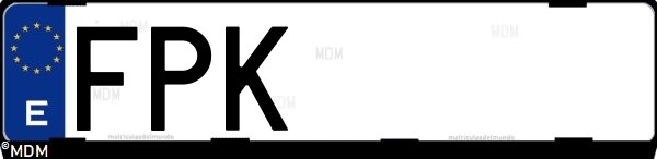 Matrícula española FPK, correspondiente al año 2007
