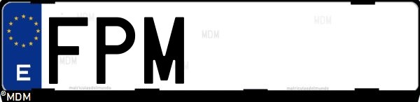 Matrícula española FPM, correspondiente al año 2007
