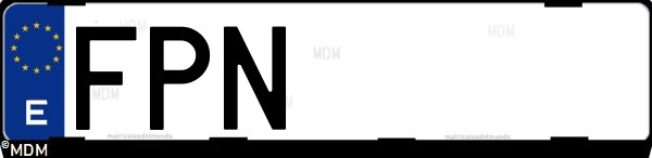 Matrícula española FPN, correspondiente al año 2007