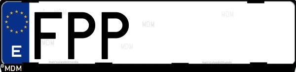 Matrícula española FPP, correspondiente al año 2007
