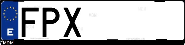 Matrícula española FPX, correspondiente al año 2007
