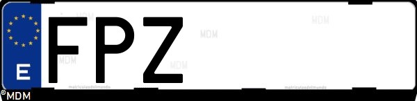 Matrícula española FPZ, correspondiente al año 2007