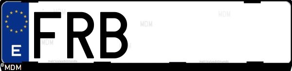 Matrícula española FRB, correspondiente al año 2007