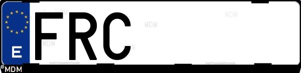 Matrícula española FRC, correspondiente al año 2007