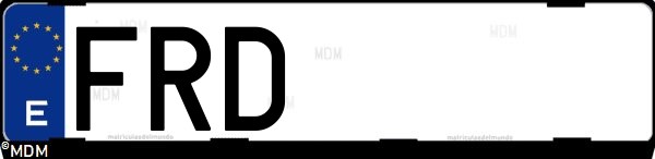 Matrícula española FRD, correspondiente al año 2007