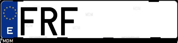 Matrícula española FRF, correspondiente al año 2007