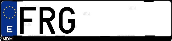 Matrícula española FRG, correspondiente al año 2007